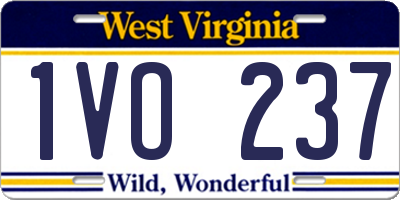 WV license plate 1VO237