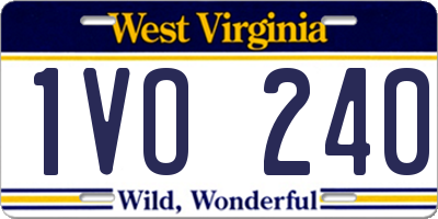 WV license plate 1VO240