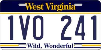 WV license plate 1VO241