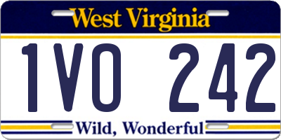 WV license plate 1VO242