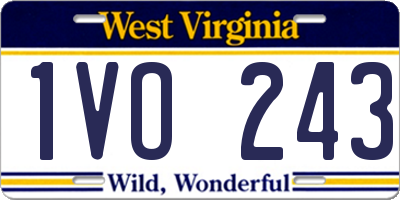 WV license plate 1VO243