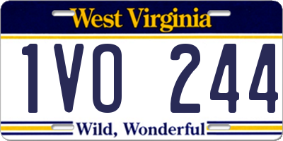 WV license plate 1VO244