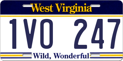 WV license plate 1VO247