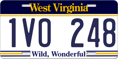 WV license plate 1VO248