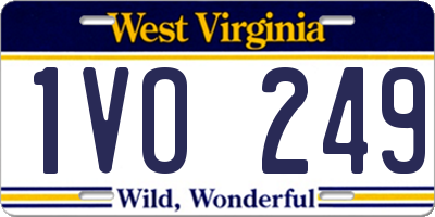 WV license plate 1VO249