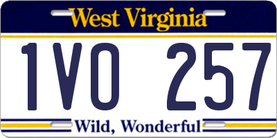 WV license plate 1VO257