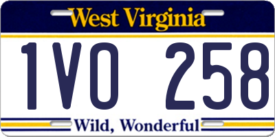 WV license plate 1VO258