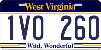 WV license plate 1VO260