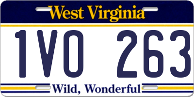 WV license plate 1VO263