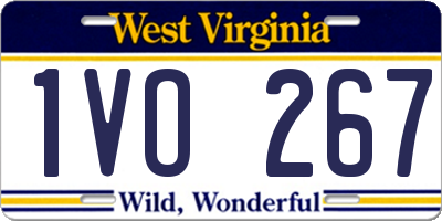 WV license plate 1VO267
