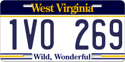 WV license plate 1VO269