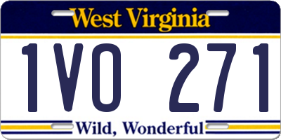 WV license plate 1VO271