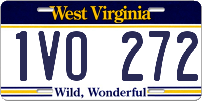 WV license plate 1VO272