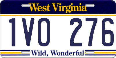 WV license plate 1VO276