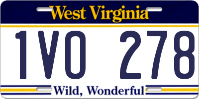 WV license plate 1VO278