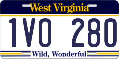 WV license plate 1VO280