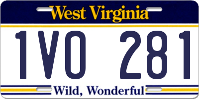 WV license plate 1VO281