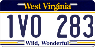 WV license plate 1VO283