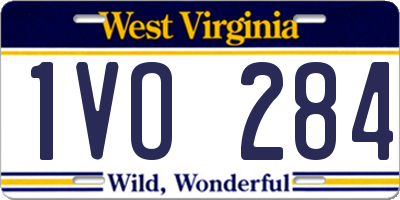 WV license plate 1VO284