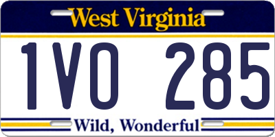 WV license plate 1VO285