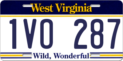 WV license plate 1VO287
