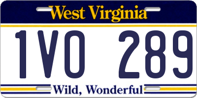 WV license plate 1VO289