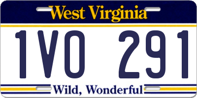 WV license plate 1VO291
