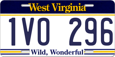 WV license plate 1VO296