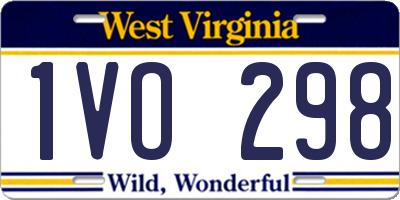 WV license plate 1VO298