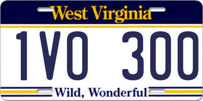 WV license plate 1VO300
