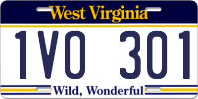 WV license plate 1VO301