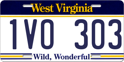 WV license plate 1VO303
