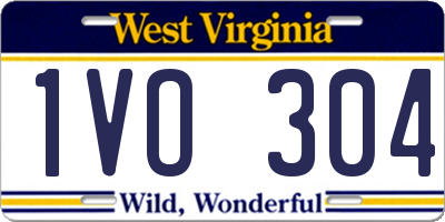 WV license plate 1VO304
