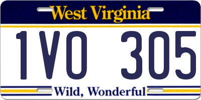 WV license plate 1VO305
