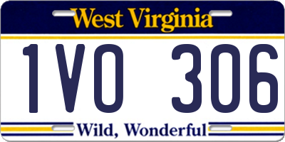 WV license plate 1VO306