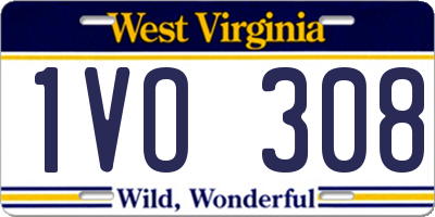 WV license plate 1VO308