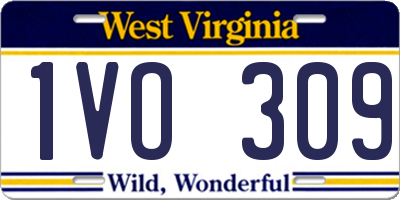 WV license plate 1VO309