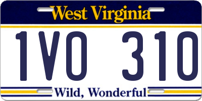 WV license plate 1VO310