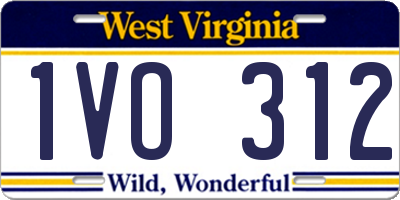 WV license plate 1VO312
