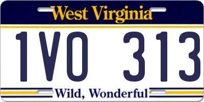 WV license plate 1VO313