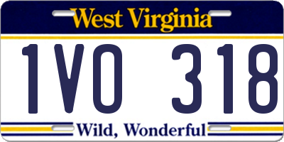 WV license plate 1VO318