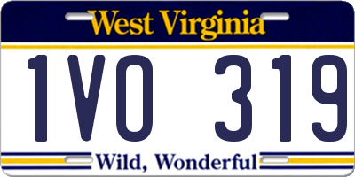 WV license plate 1VO319