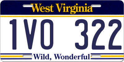 WV license plate 1VO322