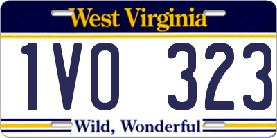 WV license plate 1VO323