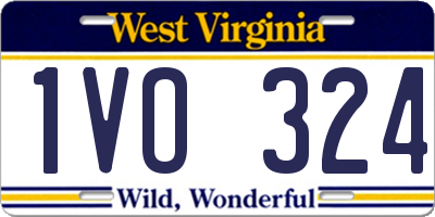 WV license plate 1VO324