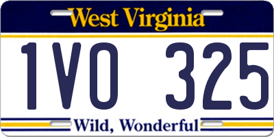 WV license plate 1VO325