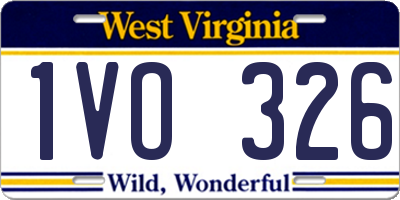 WV license plate 1VO326