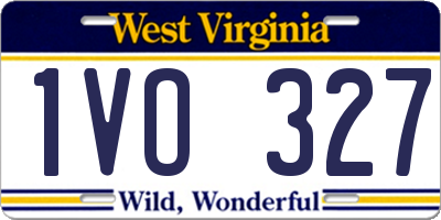 WV license plate 1VO327