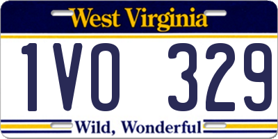 WV license plate 1VO329
