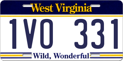 WV license plate 1VO331